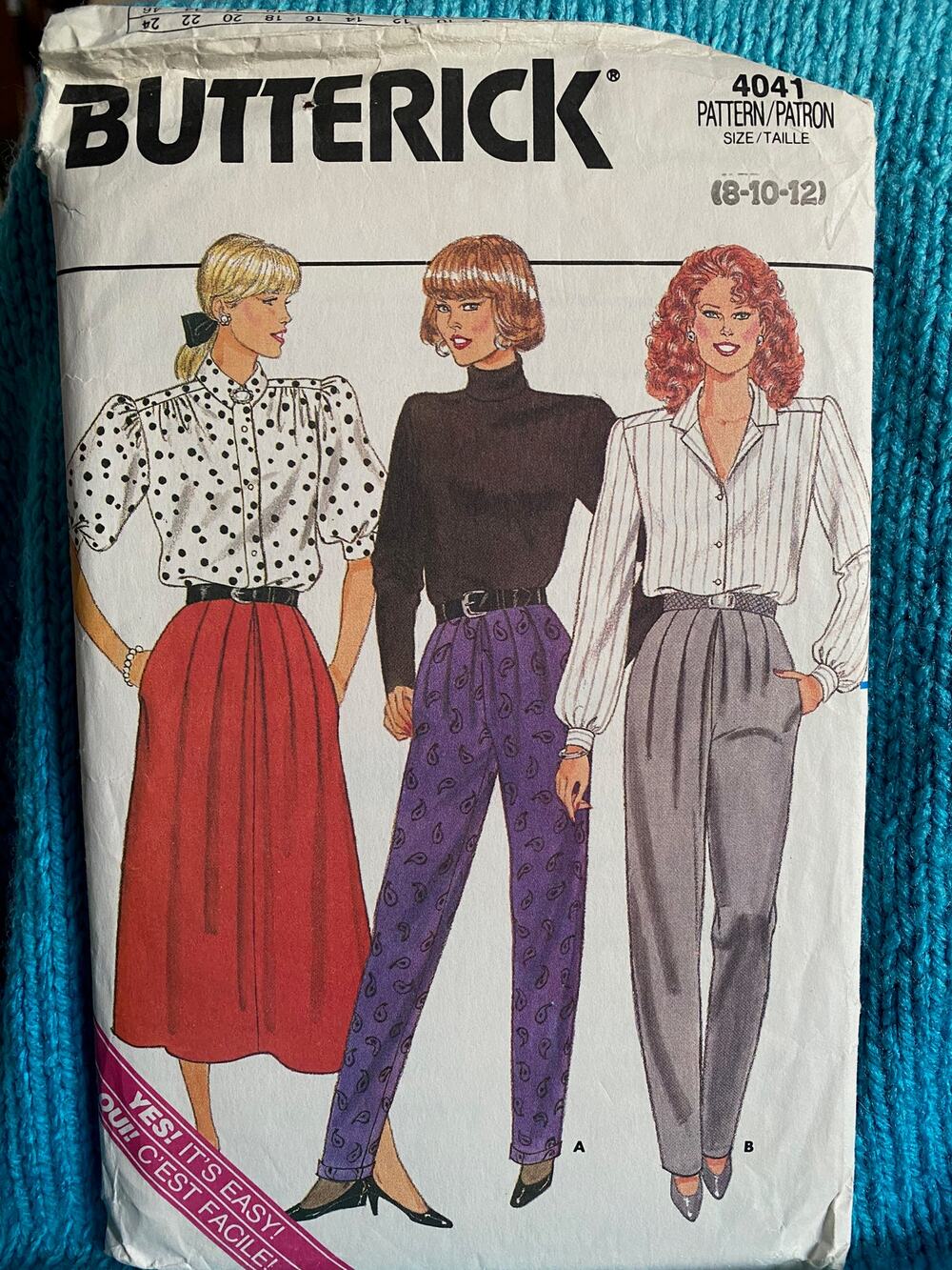 Butterick Pattern 4041 skirt pant sz 8 10 12